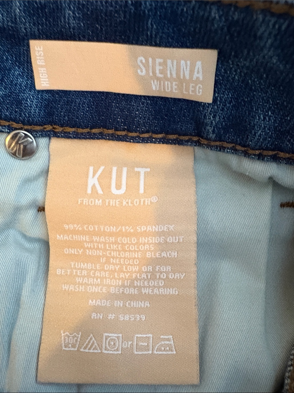 Kut from the Kloth Sienna Wide Leg Jeans Two Tone Size 4 - Picture 6 of 10